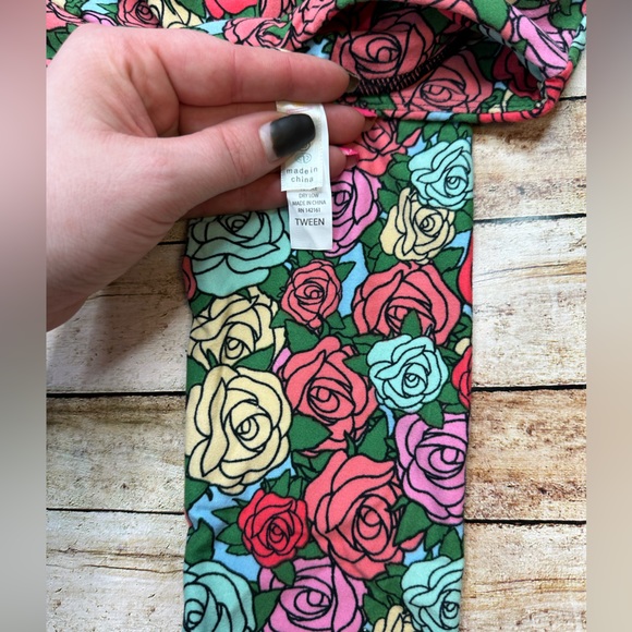 Red Pink Green Yellow Rose Blue Leggings (Tween 0-00 LuLaRoe LLR) - Picture 3 of 3